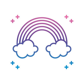 recommend clip art: rainbow and clouds icon, gradient line style