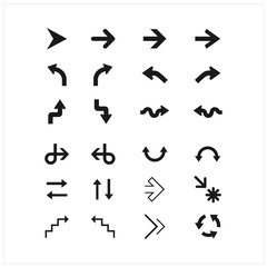 A set of arrow icons with various directions