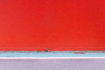 street wall background ,Industrial background, empty grunge urban street with warehouse brick wall