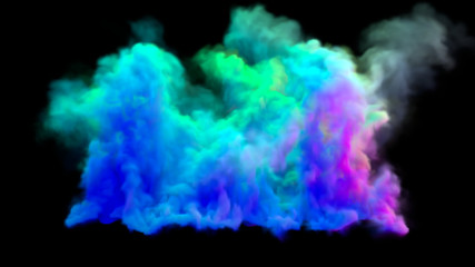 Fototapeta na wymiar colorful smoke isolated on black background. 3d renderings.