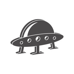 UFO icon in flat style.Vector illustration.	