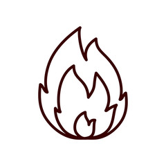 Isolated flame line style icon vector design