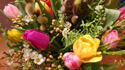 bouquet of colorful tulips
