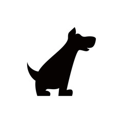Silhouette dog standing logo vector.