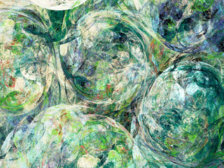 green abstract fractal background 3d rendering illustration