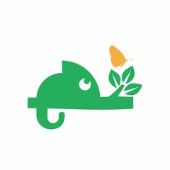 Chameleon logo concept. Chameleon vector symbol.