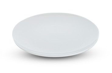 Empty white plate on white background