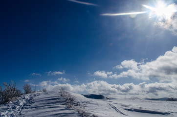 Bieszczady zimą połoniny