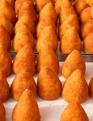 fried ball rice called ARANCINO in Italian Language at the stree