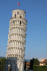 Fototapeta na wymiar big white Tower if Pisa in Tuscany in Italy