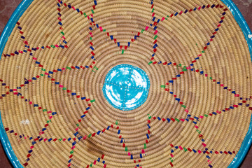Traditional woven handicraft for bread storage 