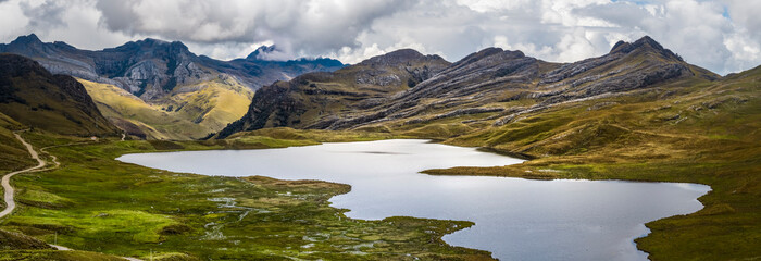 Huachucocha, a 4300 meter above the sea  lake in the Conchucos valley at the easter side of the...