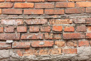 Old brickwork, sometimes damaged by time