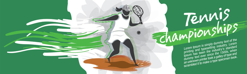 Vector tennis character design with country flag concept.