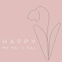Mothers day card flower vector illustration