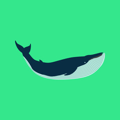 cute blue whale vector graphic element design