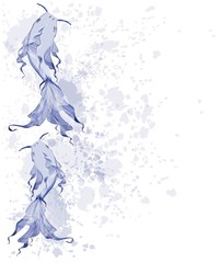 Two blue goldfish in watercolor on a white background.