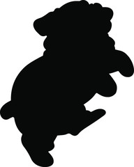 Silhouette of English Bulldog jumping