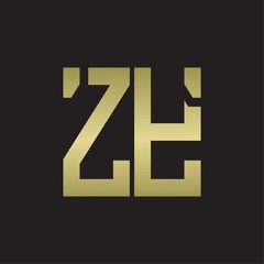 ZY Logo with squere shape design template with gold colors