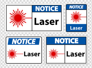Notice Laser Symbol Sign Symbol Sign Isolate on transparent Background,Vector Illustration