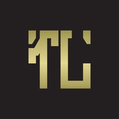 TL Logo with squere shape design template with gold colors