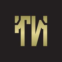 TN Logo with squere shape design template with gold colors