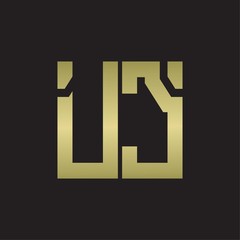 UC Logo with squere shape design template with gold colors