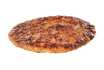Hamburger patty isolated on white
