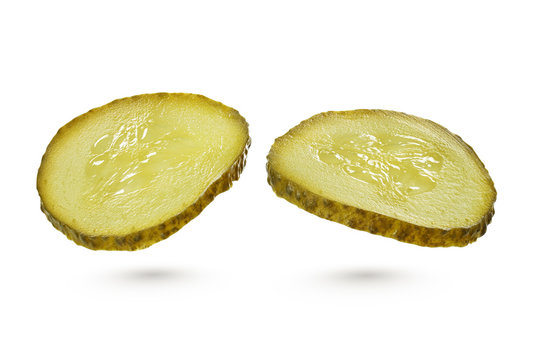 Green pickles isolated