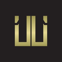 UU Logo with squere shape design template with gold colors