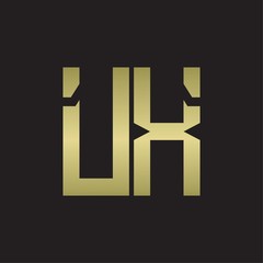 UX Logo with squere shape design template with gold colors