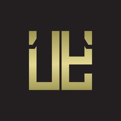 UY Logo with squere shape design template with gold colors
