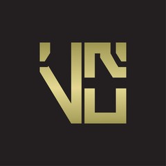 VO Logo with squere shape design template with gold colors