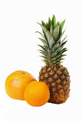 Fototapeta premium Tropical ripe fruits to insert in a collage design
