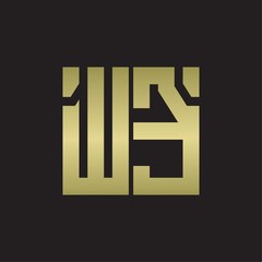 Obraz premium WE Logo with squere shape design template with gold colors