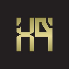 XP Logo with squere shape design template with gold colors
