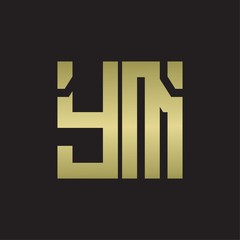 Fototapeta premium YM Logo with squere shape design template with gold colors