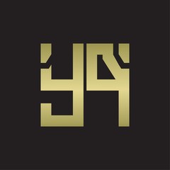 YP Logo with squere shape design template with gold colors