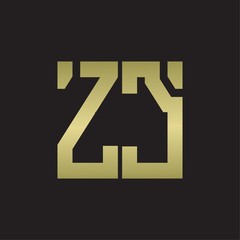 ZC Logo with squere shape design template with gold colors
