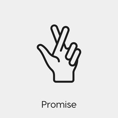 promise gesture icon vector. Linear style sign for mobile concept and web design. promise gesture symbol illustration. Pixel vector graphics - Vector.