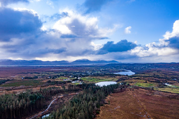 Aerial view of Bonny Glen by Portnoo in County Donegal - Ireland