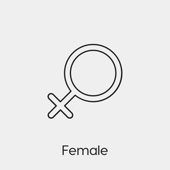 female icon vector. Linear style sign for mobile concept and web design. gender symbol illustration. Pixel vector graphics - Vector.