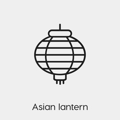 chinese lantern icon vector. Linear style sign for mobile concept and web design. asian lantern symbol illustration. Pixel vector graphics - Vector.