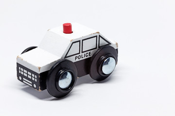 toy police car made of wood