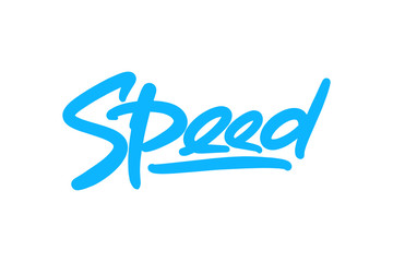 Speed hand drawn lettering text. Vector illustration.