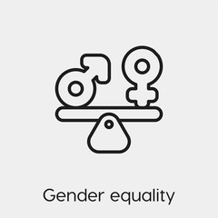 feminism icon vector. Linear style sign for mobile concept and web design. gender equality symbol illustration. Pixel vector graphics - Vector.