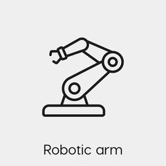 robotic arm icon vector. Linear style sign for mobile concept and web design. robotic arm symbol illustration. Pixel vector graphics - Vector.