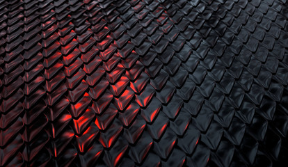 Overlapping tiles of metallic shade close-up. Abstract image of a fish scale. © Nikolay Popov