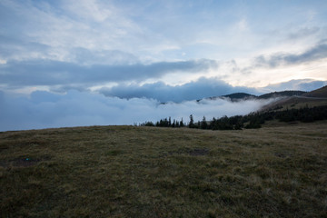 green lawns and mountains in fog trabzon turkey