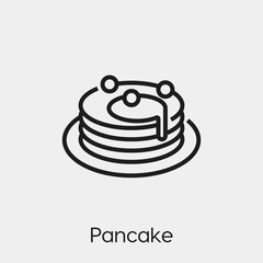 pancake icon vector. Linear style sign for mobile concept and web design. pancake symbol illustration. Pixel vector graphics - Vector. 